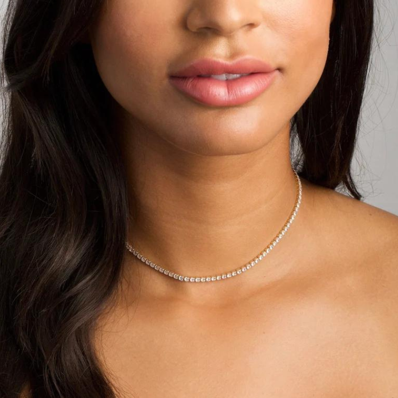 שרשרת טניס 2 מ"מ צפוי זהב 18K