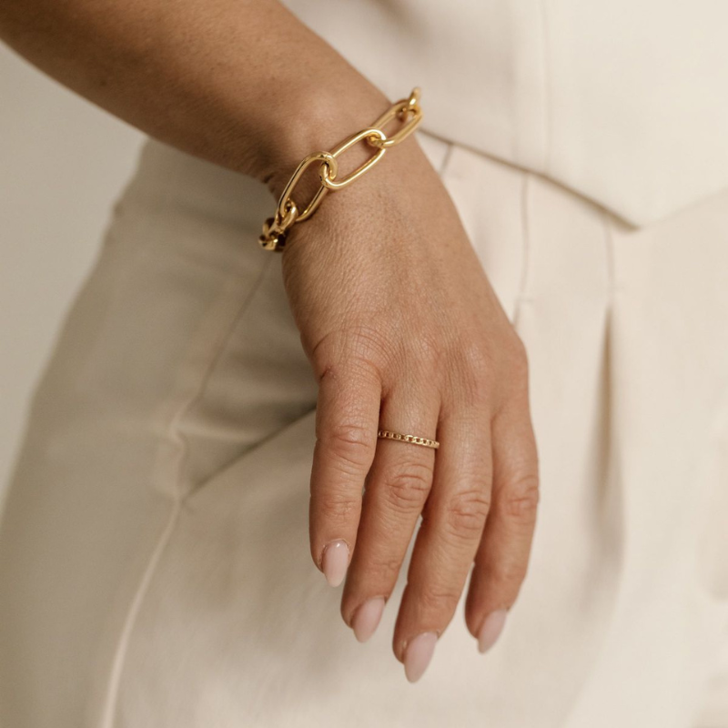 צמיד חוליות ציפוי זהב 18K