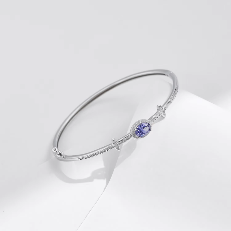 צמיד כסף 925 עם זירקון סגול איכותי