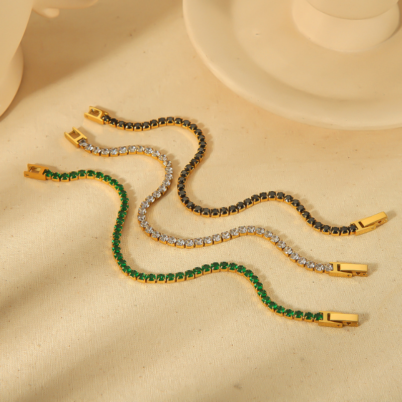 צמיד טניס יוקרתי ציפוי זהב 18K