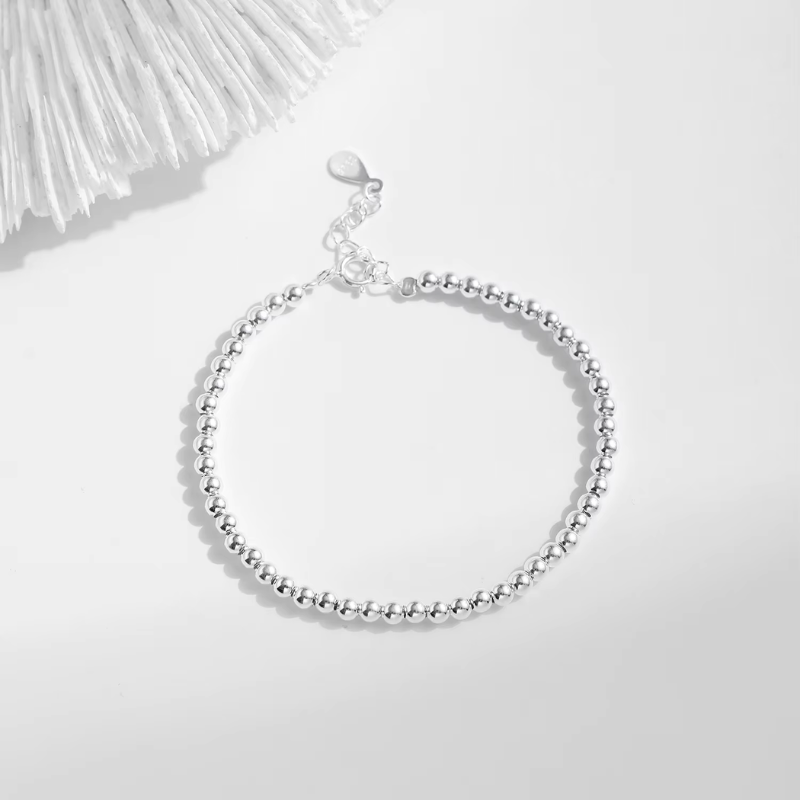 צמיד חרוזים מכסף 925 טהור