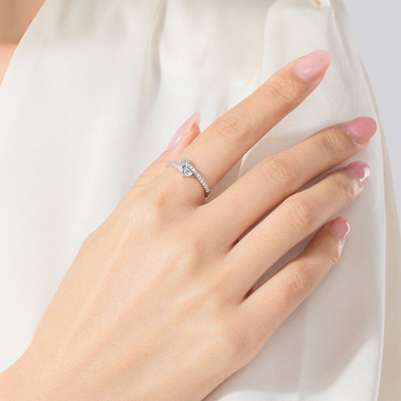 טבעת שתי לבבות נגדיות כסף 925