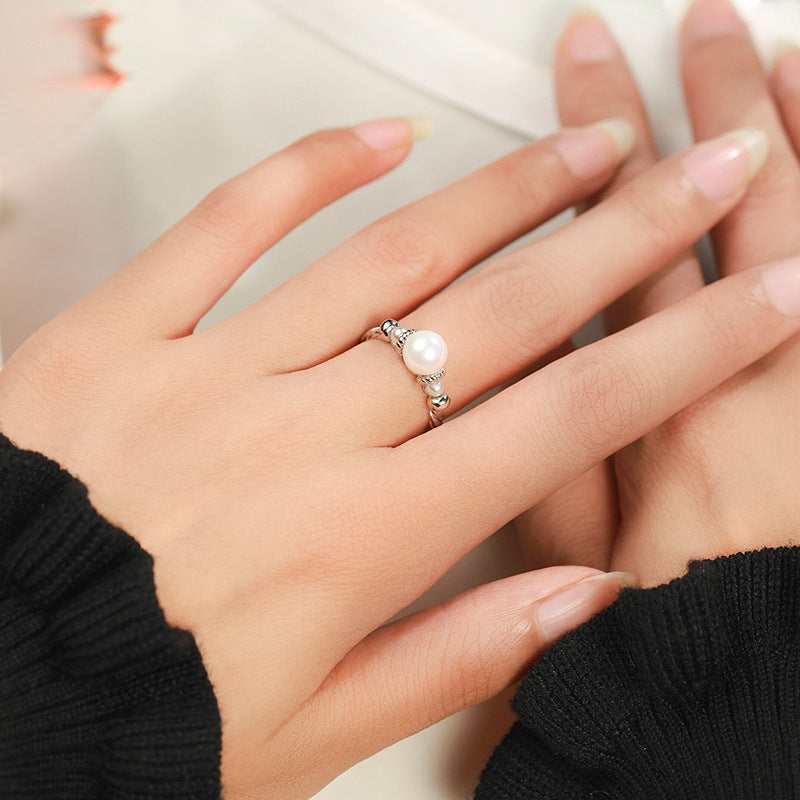 טבעת פנינה כסף 925