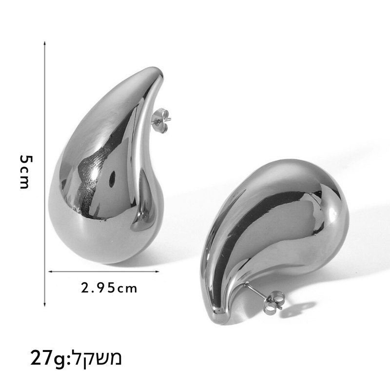 עגילי טיפה ציפוי זהב 18K