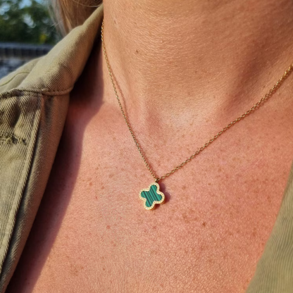 שרשרת תלתן ציפוי זהב 18K